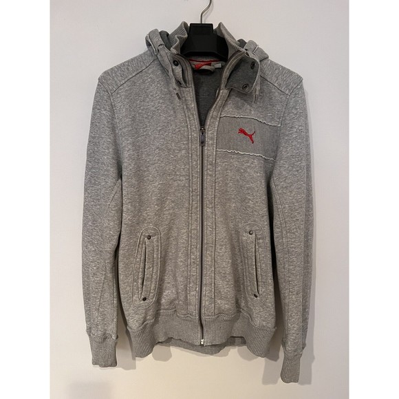 Puma Other - Puma Jacket Zipper Hoodie Grey/Red Size Small Sport Lifestyle